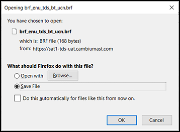 File dialog box for opening the sample file.