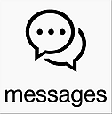 Chat bubbles and the word "messages" written directly below.