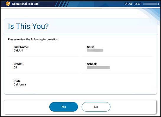 Is This You screen with the student's information.