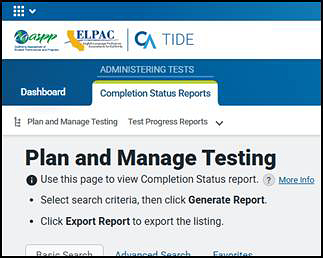 Menu bar that shows the instructions to view a report that appear when the More Info link has been selected.