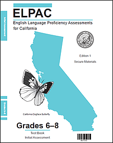 Sample cover of a Test Book for grade span six through eight.