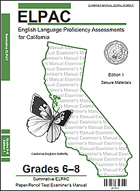 Sample Test Examiner's Manual cover for grade span six through eight.