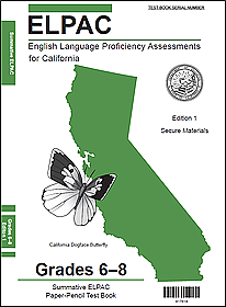 Sample Test Book cover for grade span six through eight.