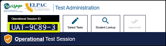 Operational Session ID with session ID called out.