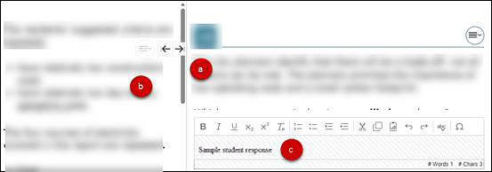 Test question with the item stimulus, item prompt, and student response area sections indicated.