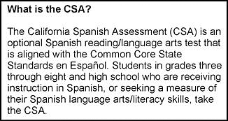 A description of the CSA and its standards on the first page of an SSR.