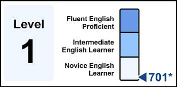 Example of an overall score indicator from a Summative Alternate ELPAC SSR.